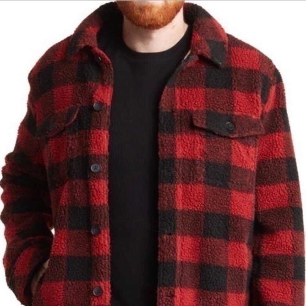 Alonso Faux Sheerling Water Resistant Plaid Jacket